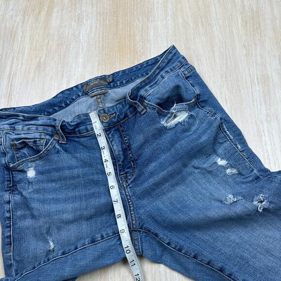 Torrid Mid Rise Skinny Vintage Stretch Distressed Casual Denim Jeans Women's 10R - Picture 9 of 16